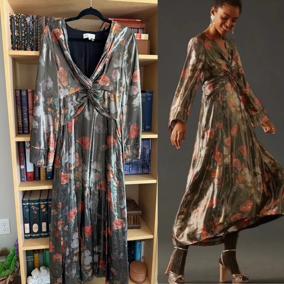 Anthropologie Dresses & Skirts - Anthropologie Deep V Maxi Floral Dress